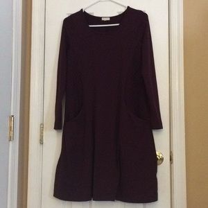 Plum dress with pockets